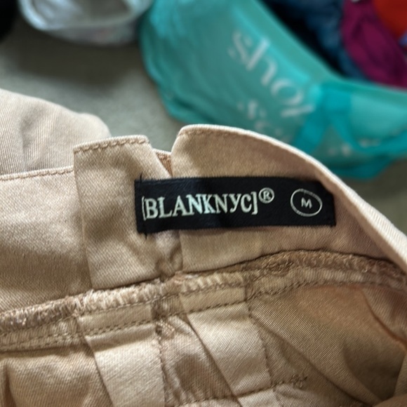 Blank NYC Paperbag Pants with Rope Belt in Tan Button Fly Sz M NEW - Picture 5 of 6